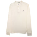 Cp Company Piquet Long Sleeve Polo Shirt Regular Fit Off White