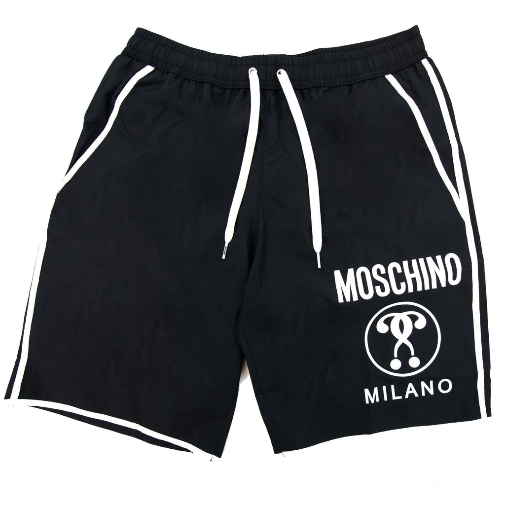 Moschino Underwear Double Question Mark Longwear Nylon Shorts Black