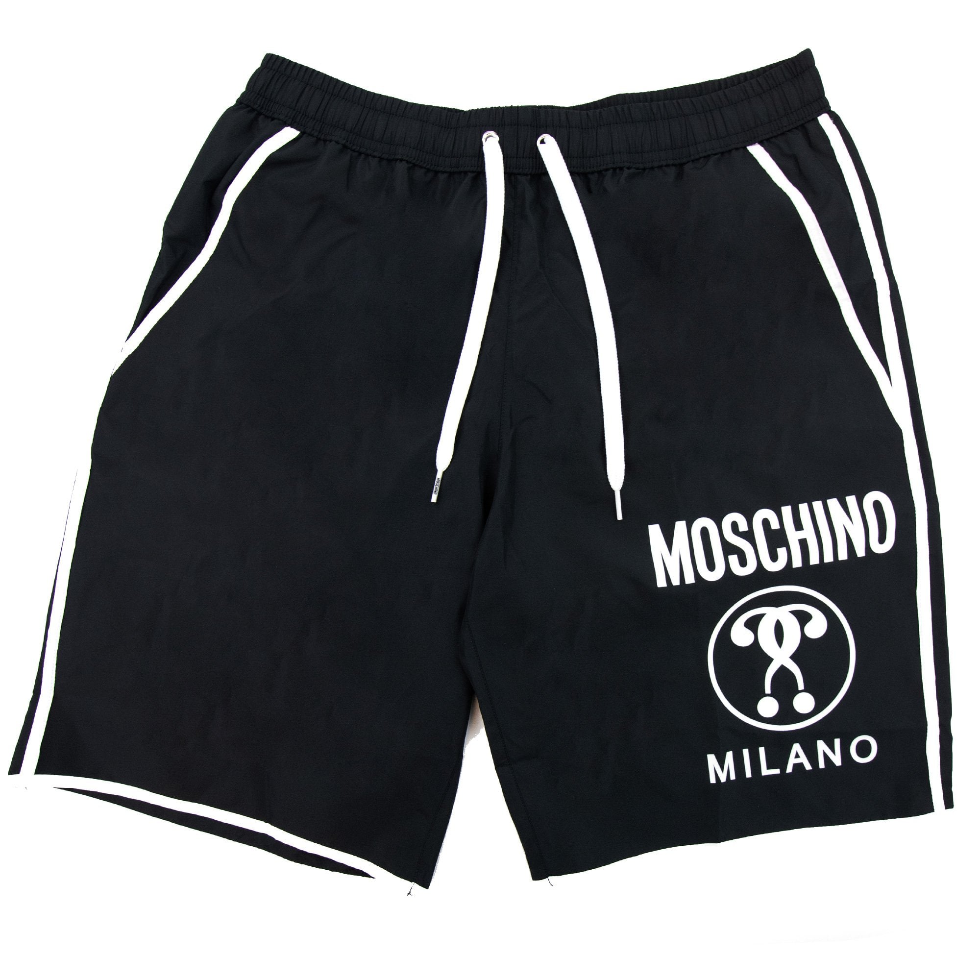 Moschino Underwear Double Question Mark Longwear Nylon Shorts Black