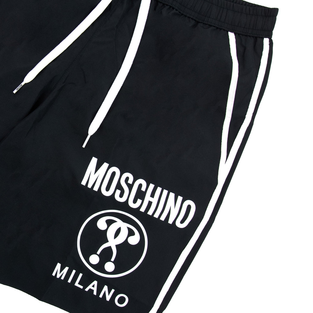 Moschino Underwear Double Question Mark Longwear Nylon Shorts Black