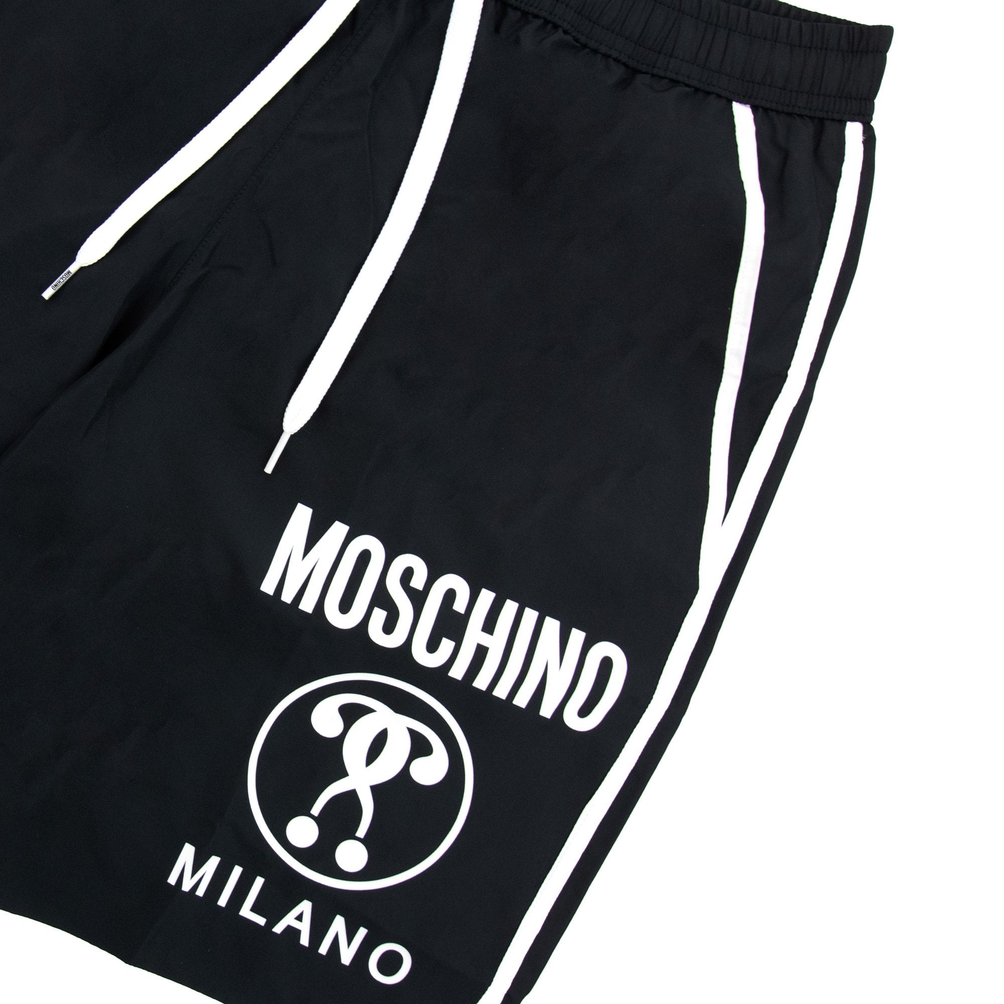Moschino Underwear Double Question Mark Longwear Nylon Shorts Black
