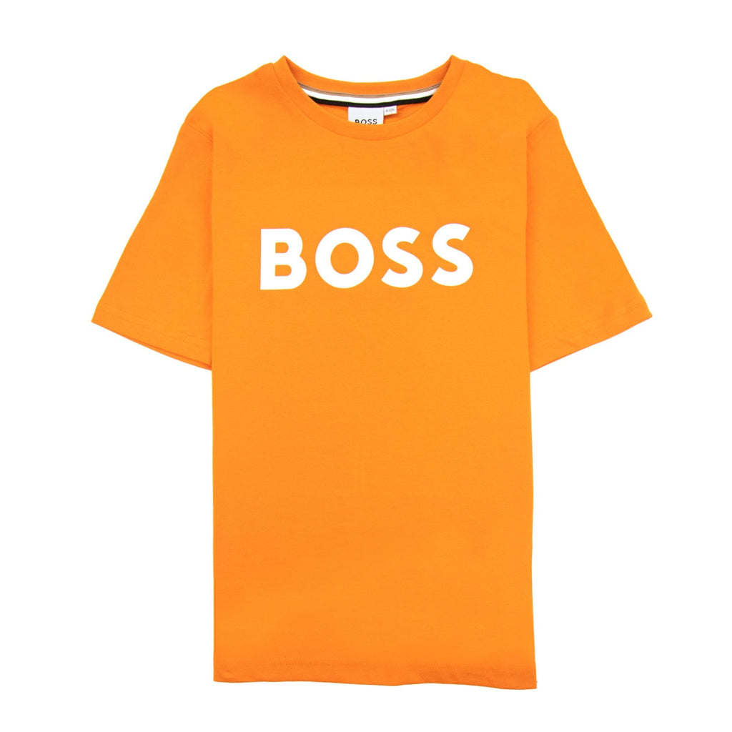 Hugo Boss Kids Logo Printed T Shirt Orange 401