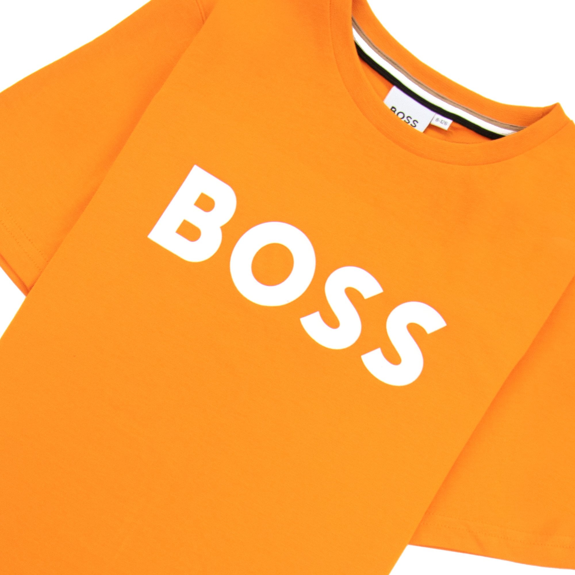 Hugo Boss Kids Logo Printed T Shirt Orange 401