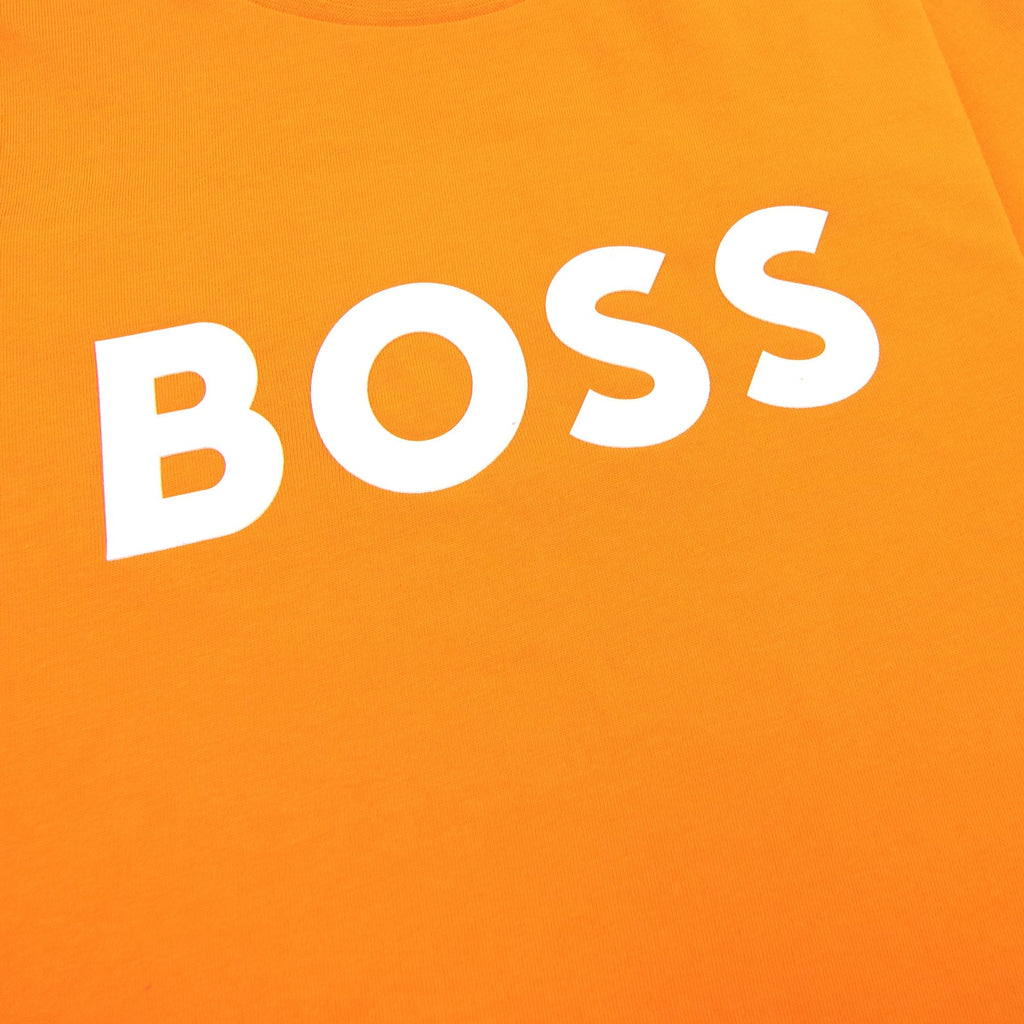 Hugo Boss Kids Logo Printed T Shirt Orange 401