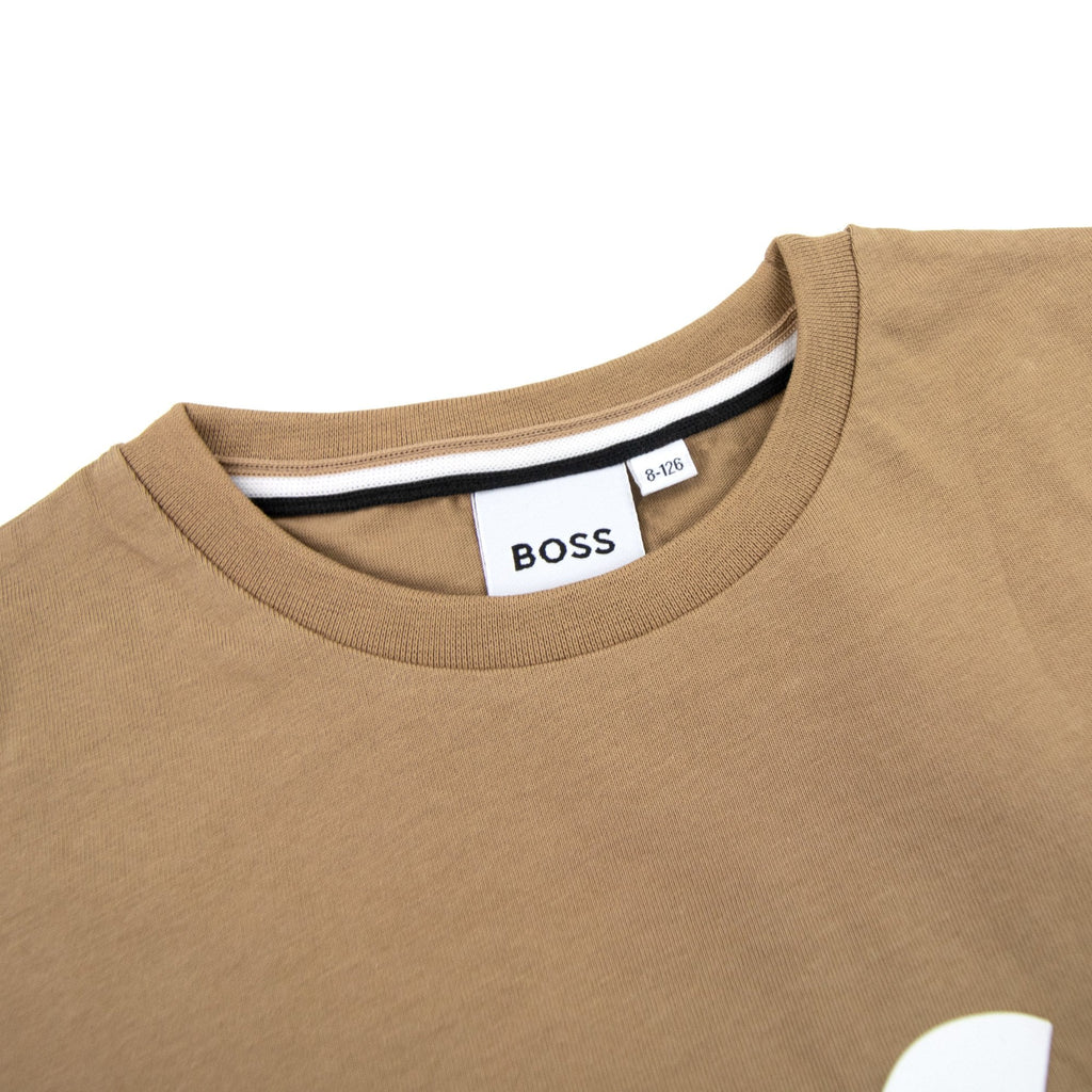 Hugo Boss Kids Logo Printed T Shirt Beige 269