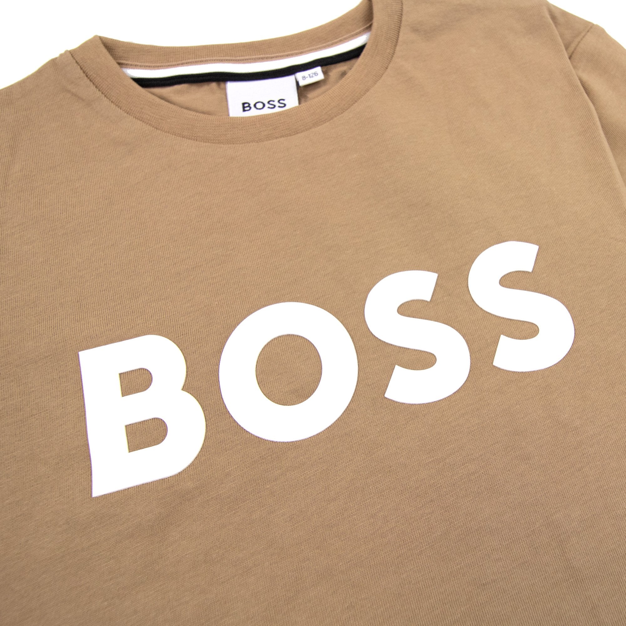 Hugo Boss Kids Logo Printed T Shirt Beige 269