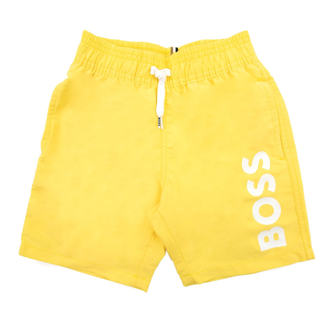 Hugo Boss Kids Infant Logo Swim Shorts Yellow 528