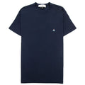 Vivienne Westwood Embroidered Orb Log Classic T Shirt Navy K401