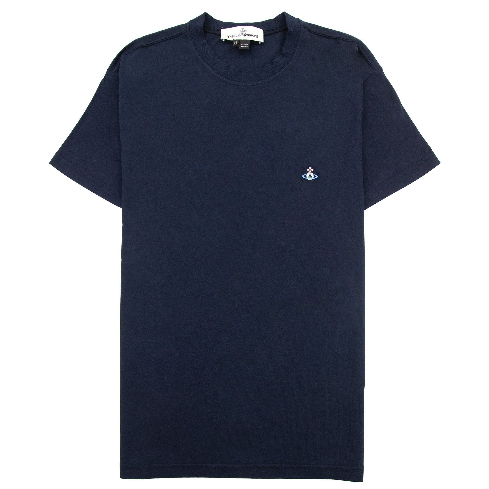Vivienne Westwood Embroidered Orb Log Classic T Shirt Navy K401