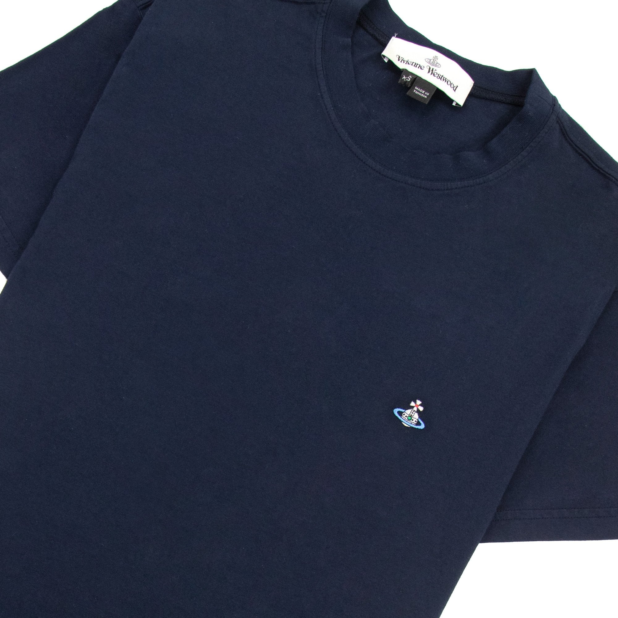 Vivienne Westwood Embroidered Orb Log Classic T Shirt Navy K401