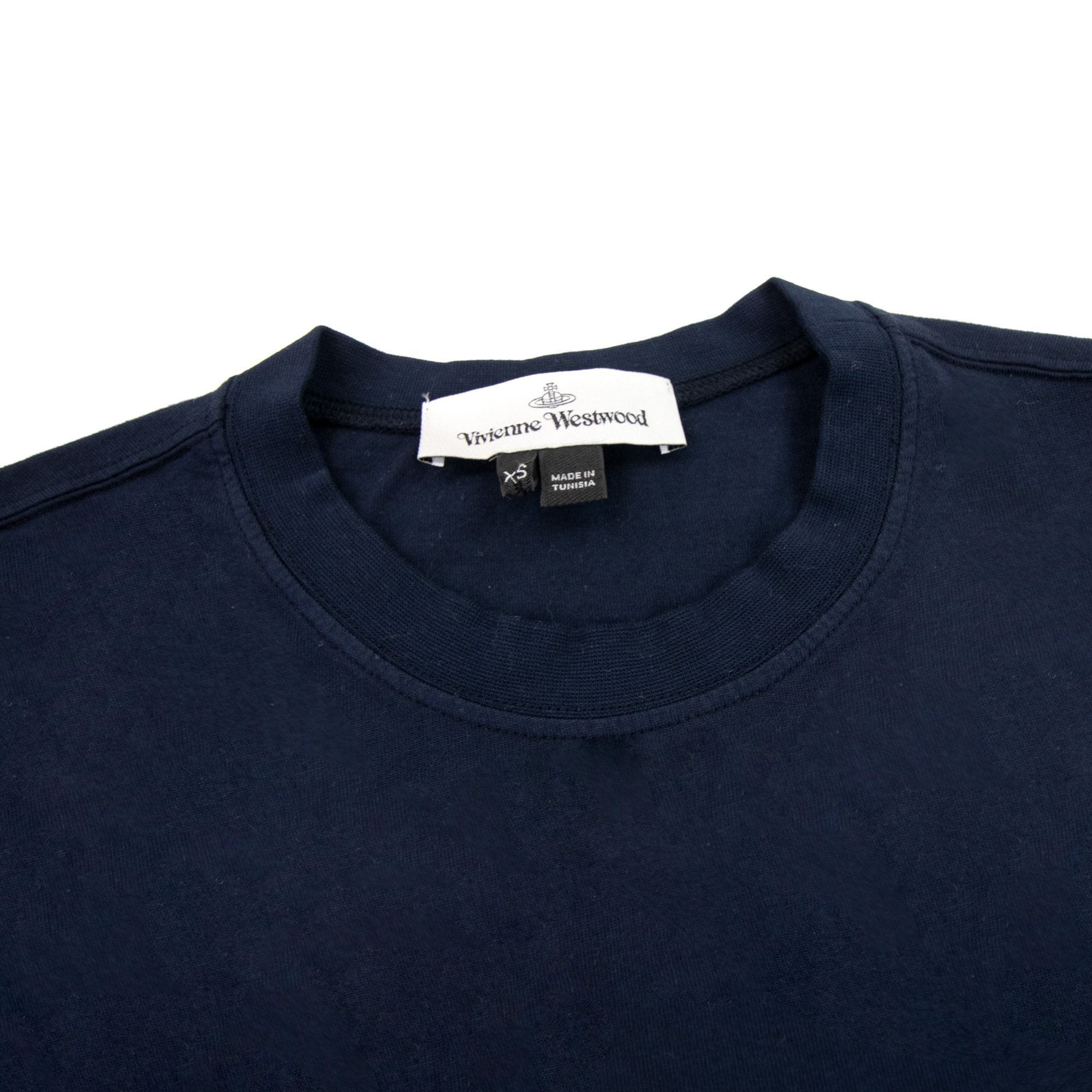 Vivienne Westwood Embroidered Orb Log Classic T Shirt Navy K401