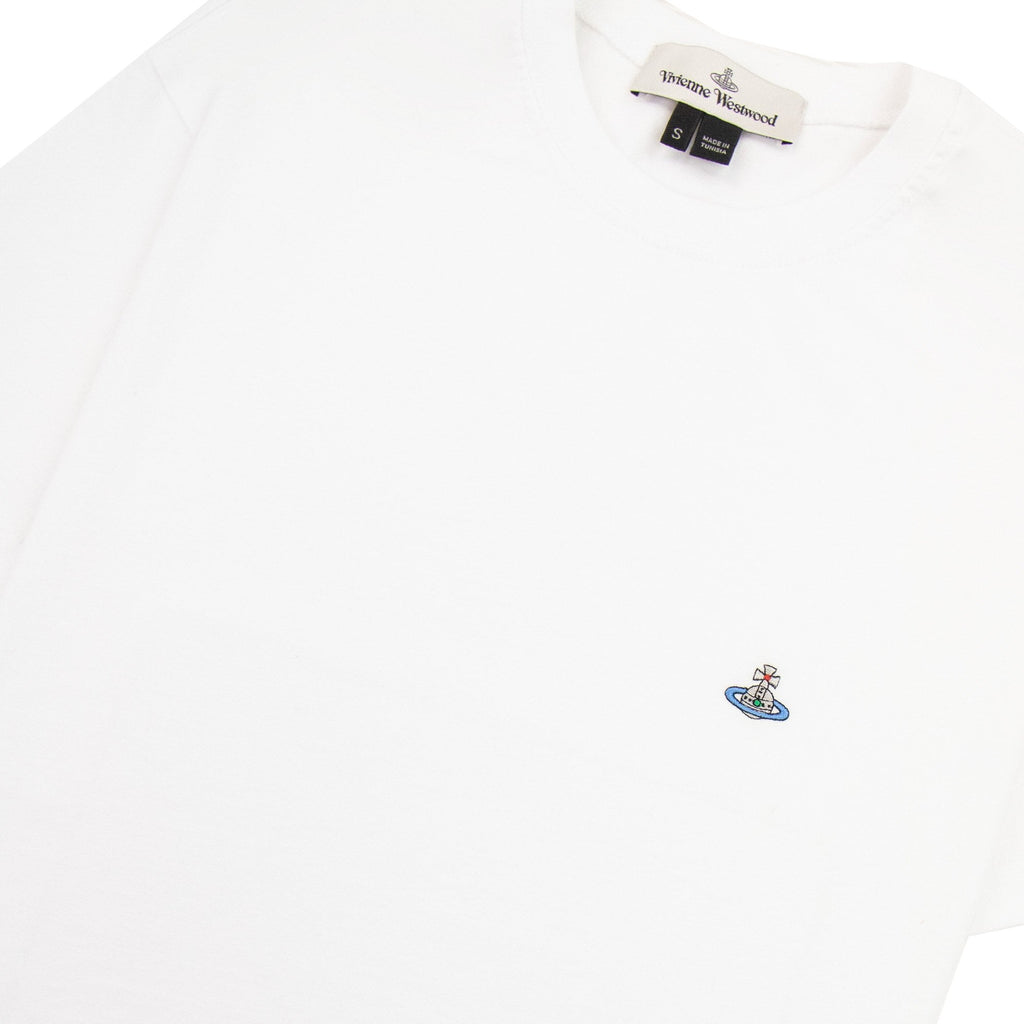 Vivienne Westwood Embroidered Orb Log Classic T Shirt White A401