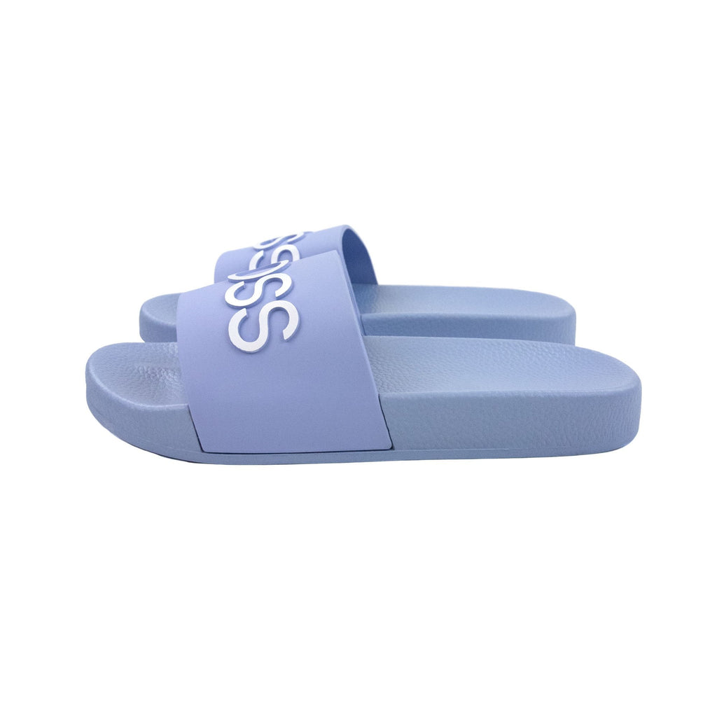 Hugo Boss Kids Embossed Logo Sliders Pale Blue 77a