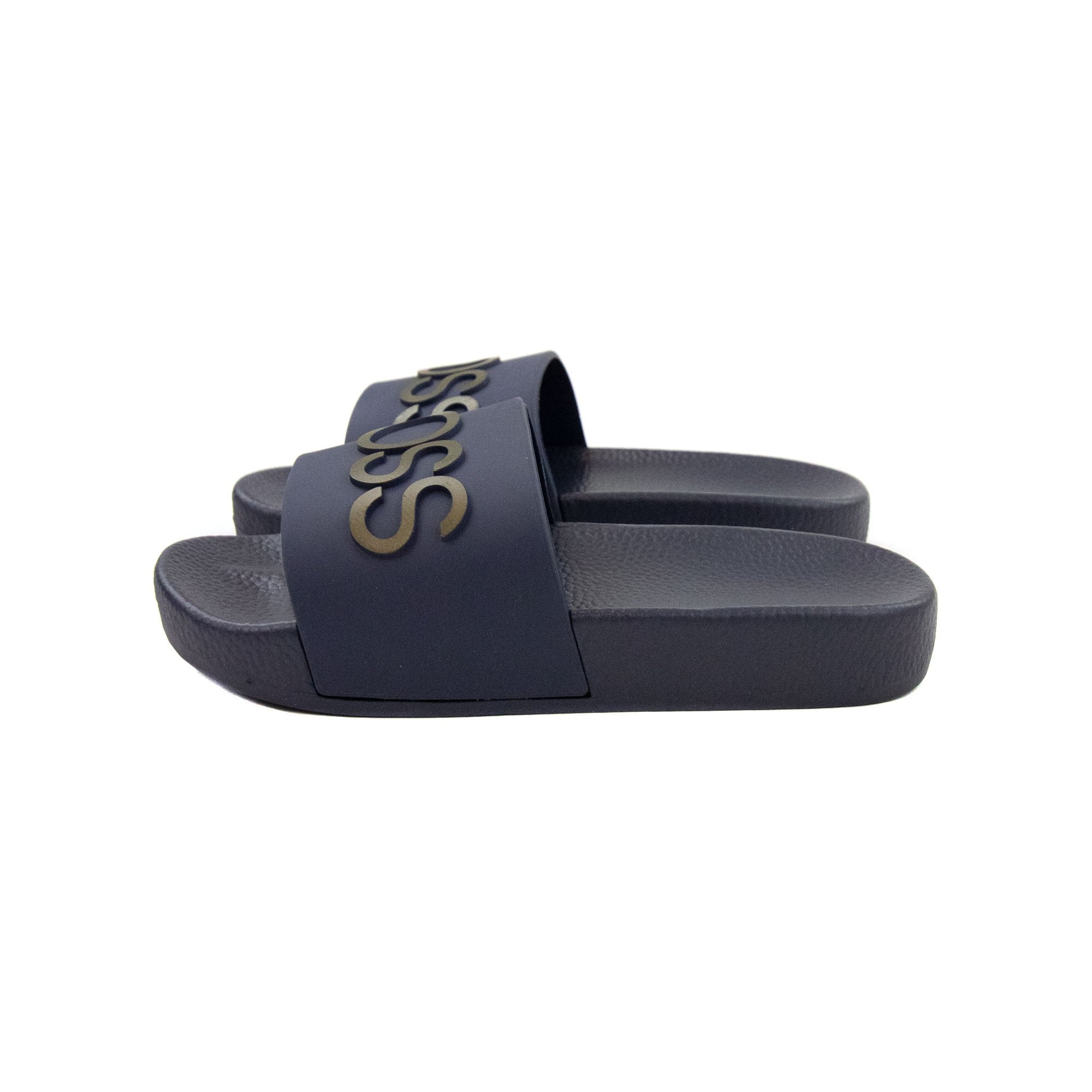 Hugo Boss Kids Embossed Logo Sliders Navy 849