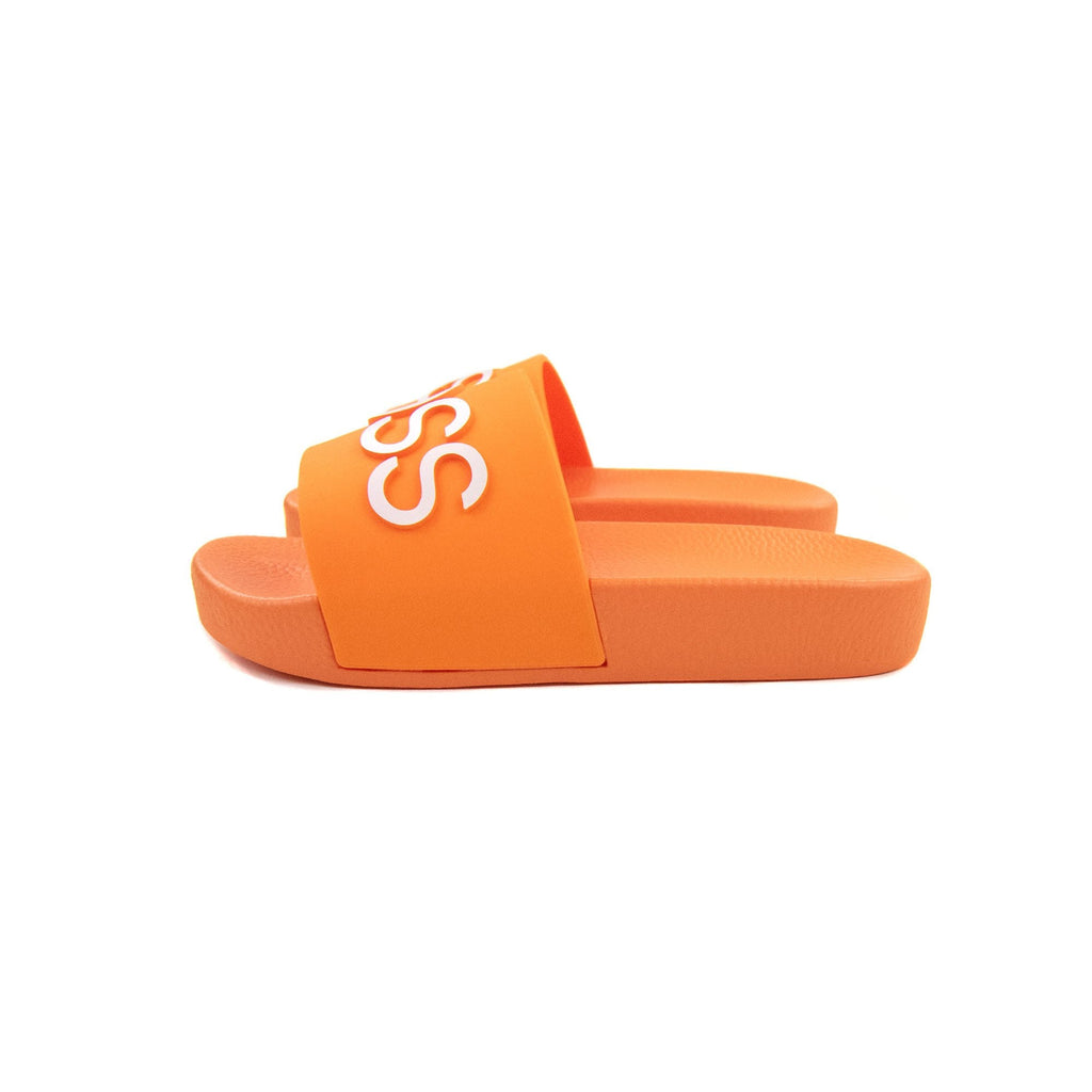 Hugo Boss Kids Embossed Logo Sliders Orange 401