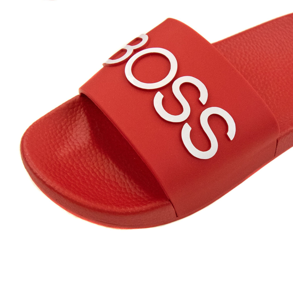 Hugo Boss Kids Embossed Logo Sliders Red 991