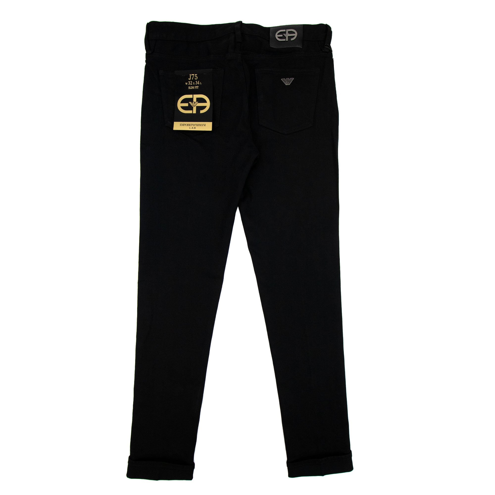 Emporio Armani J75 Slim-fit Selvedge Jeans Denim Nero 0005