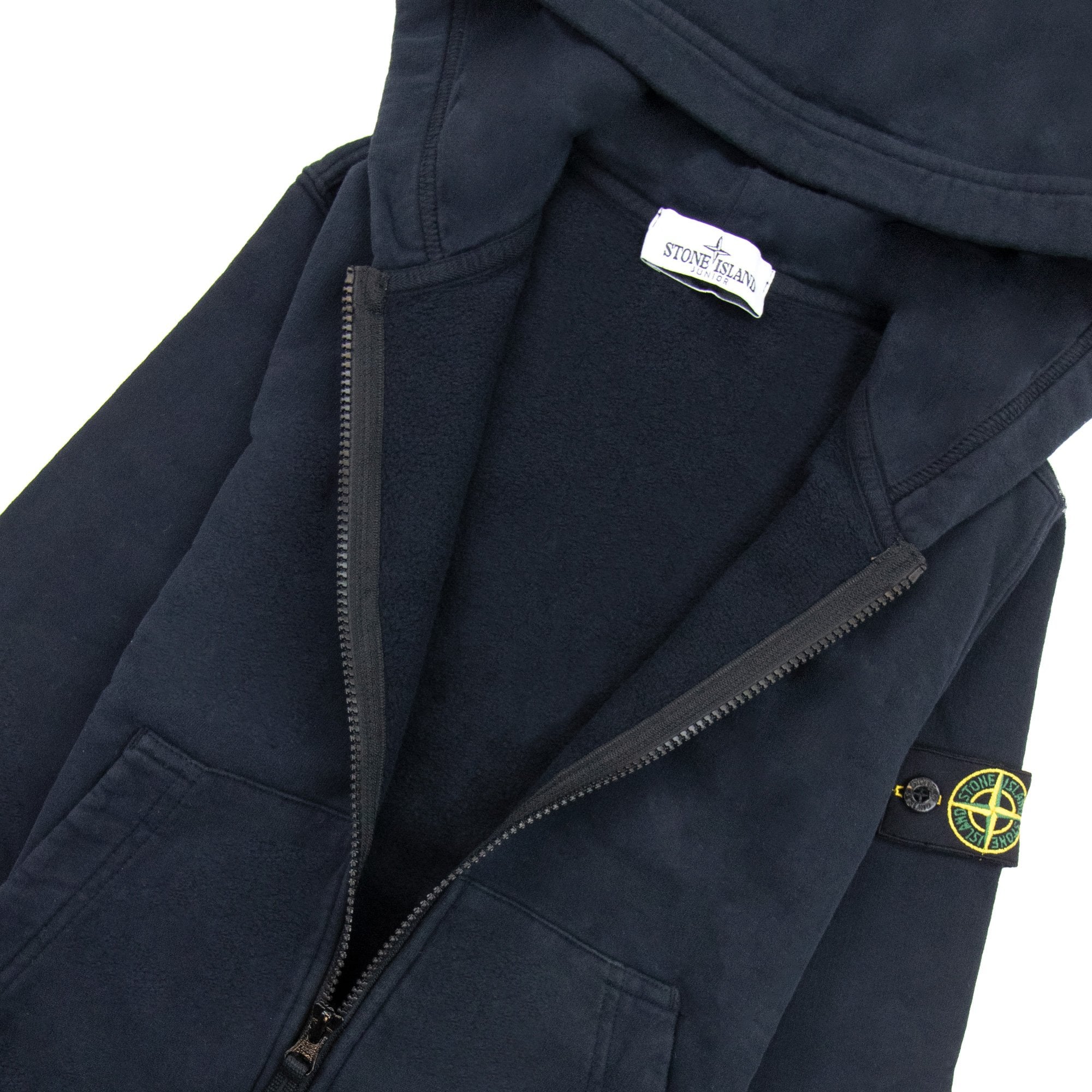 Stone Island Junior Zip Hoody Kids Navy Blue