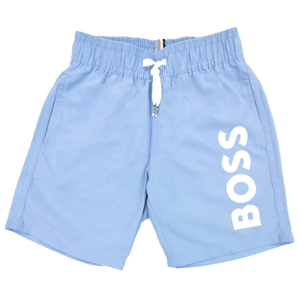 Hugo Boss Kids Infant Logo Swim Shorts Pale Blue 77a