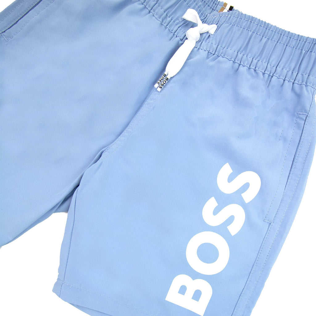 Hugo Boss Kids Infant Logo Swim Shorts Pale Blue 77a