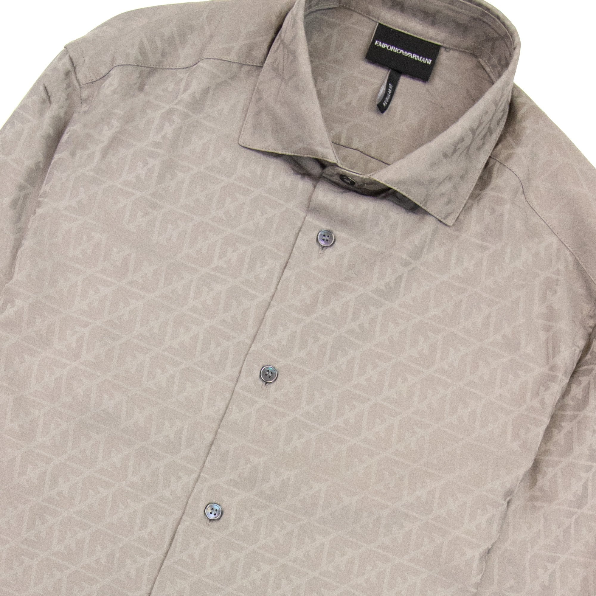 Emporio Armani Emporio All Over Jacquard Shirt Grey