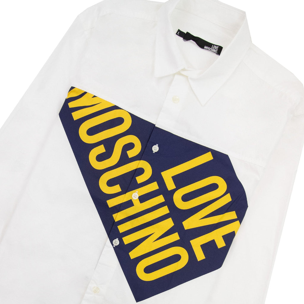 Love Moschino Logo Long Sleeve Shirt White