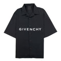 Givenchy Boxy Fit Hawaiian Shirt In Poplin Black 001