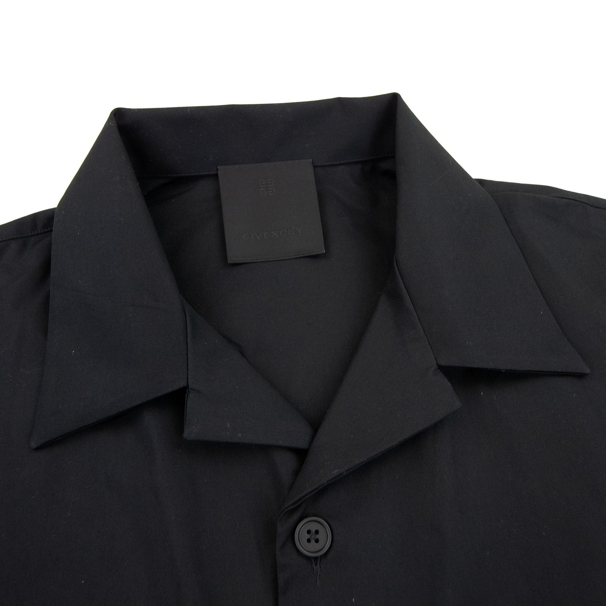 Givenchy Boxy Fit Hawaiian Shirt In Poplin Black 001
