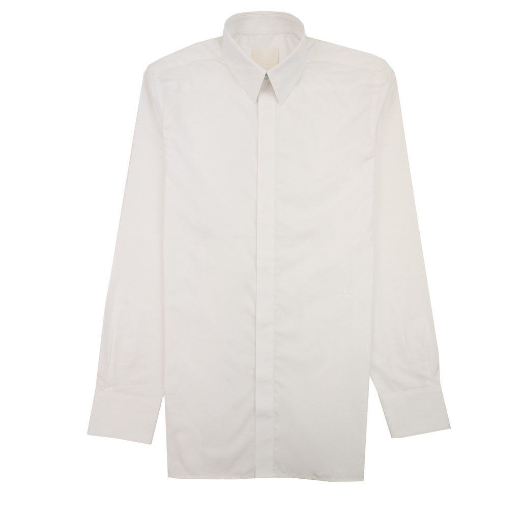 Givenchy Shirt In 4g Embroidered Poplin White 100