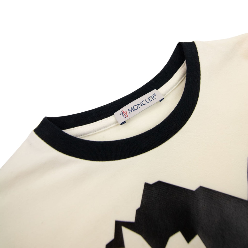 Moncler Junior Alpine Print Logo L/s T Shirt White 034