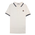 Moncler Junior Logo S/s Polo Off White 032