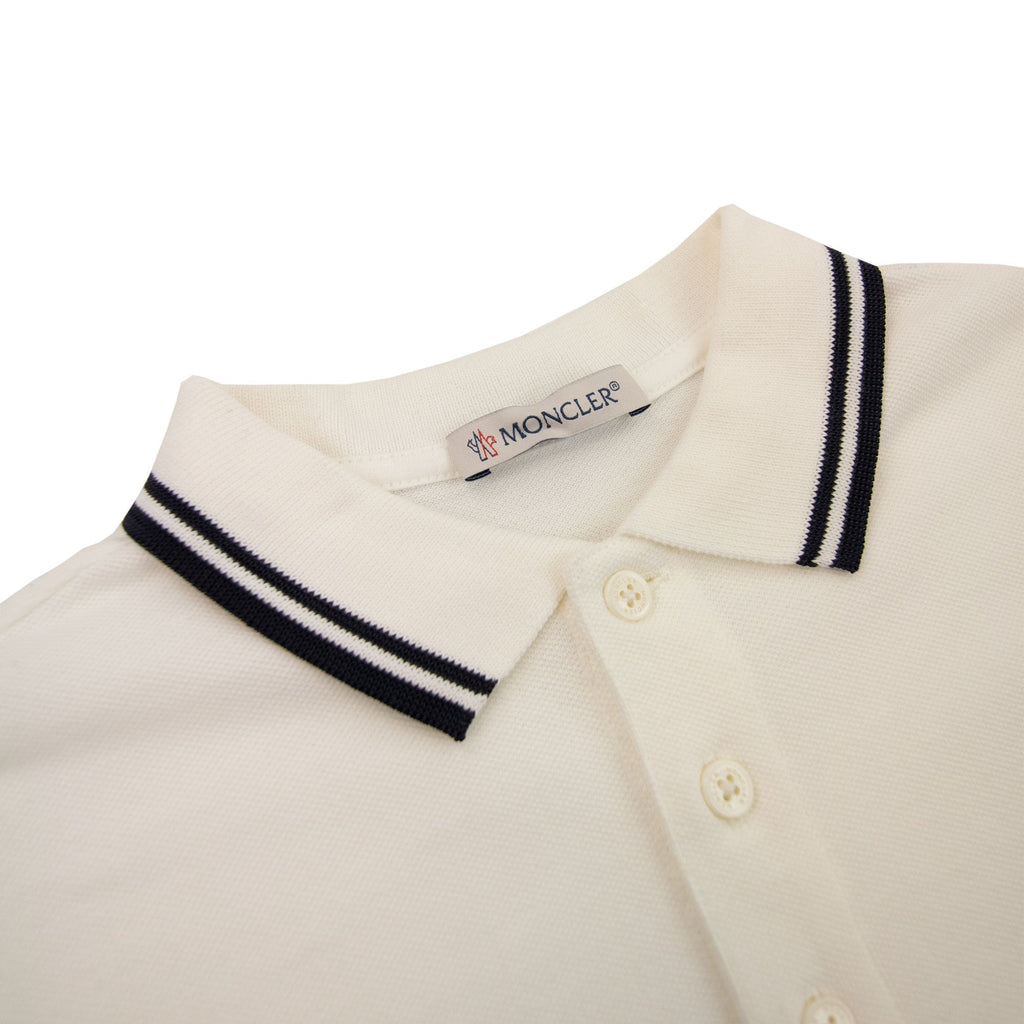 Moncler Junior Logo S/s Polo Off White 032