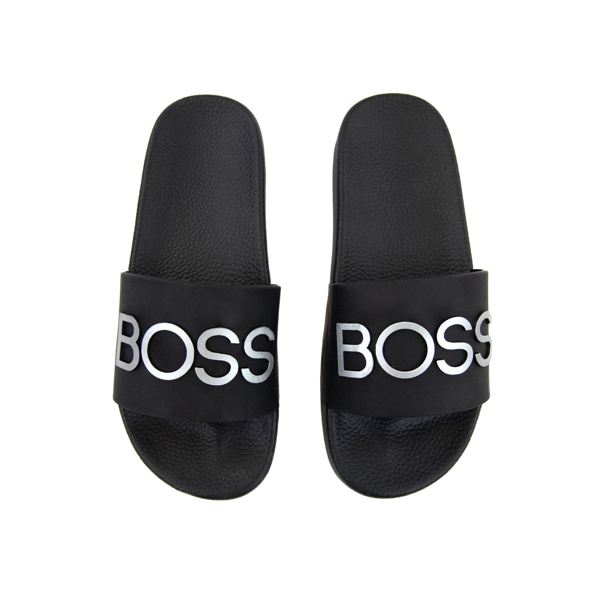 Hugo Boss Kids Embossed Logo Sliders Black 09b