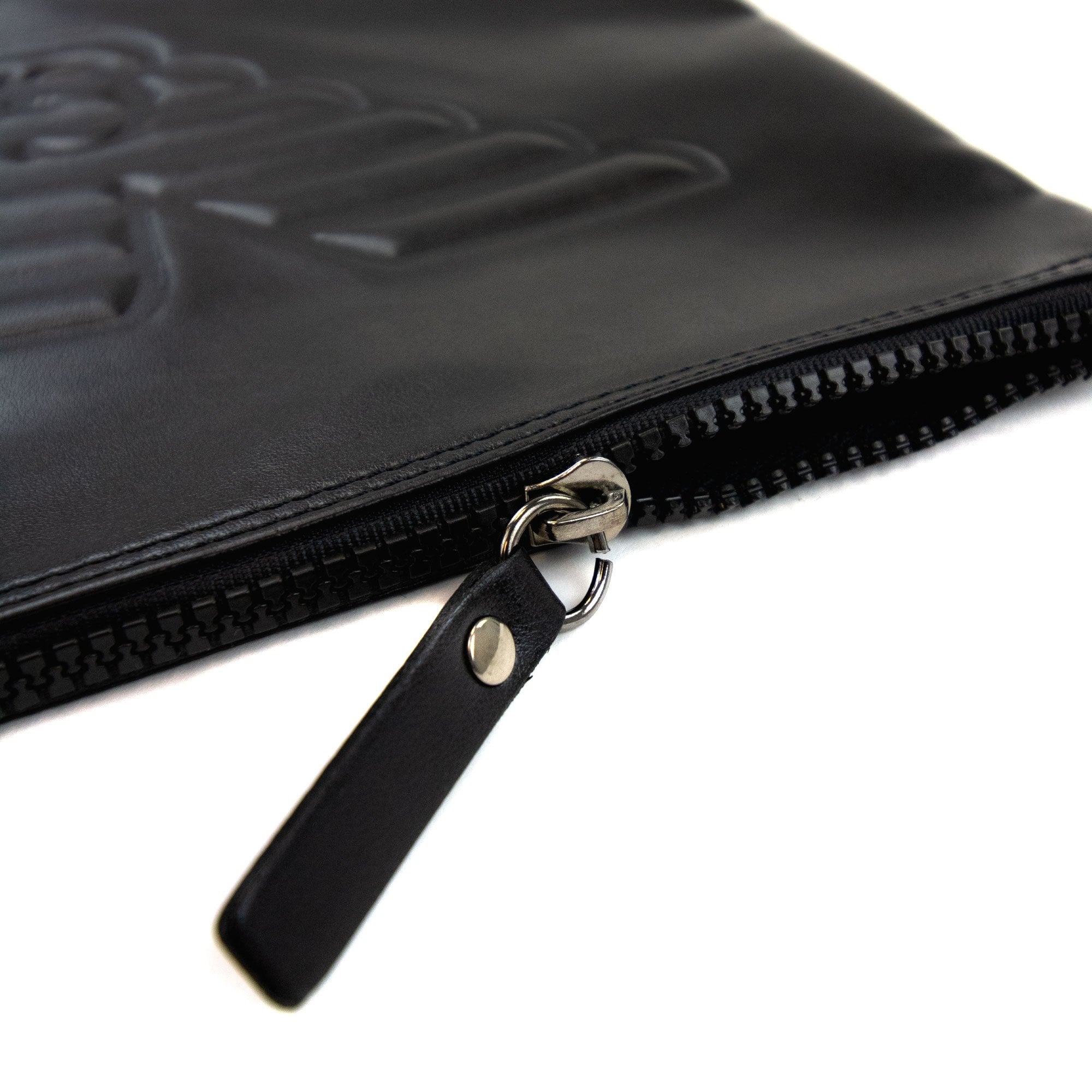 Emporio Armani Logo Leather Wash Bag Black