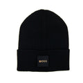 Hugo Boss Furio Ribbed Logo Badge Beanie Black 001