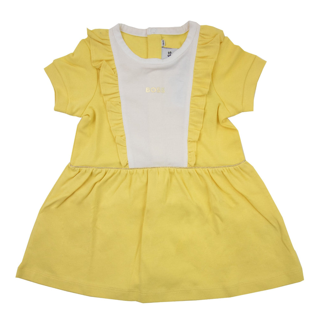 Hugo Boss Kids Baby Girl Frill Dress Yellow 528