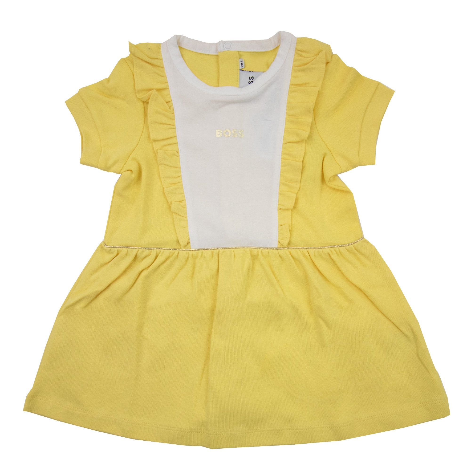 Hugo Boss Kids Baby Girl Frill Dress Yellow 528
