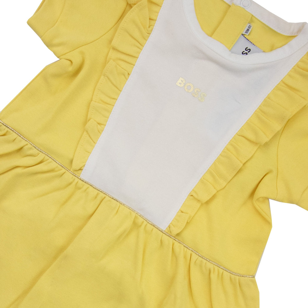 Hugo Boss Kids Baby Girl Frill Dress Yellow 528