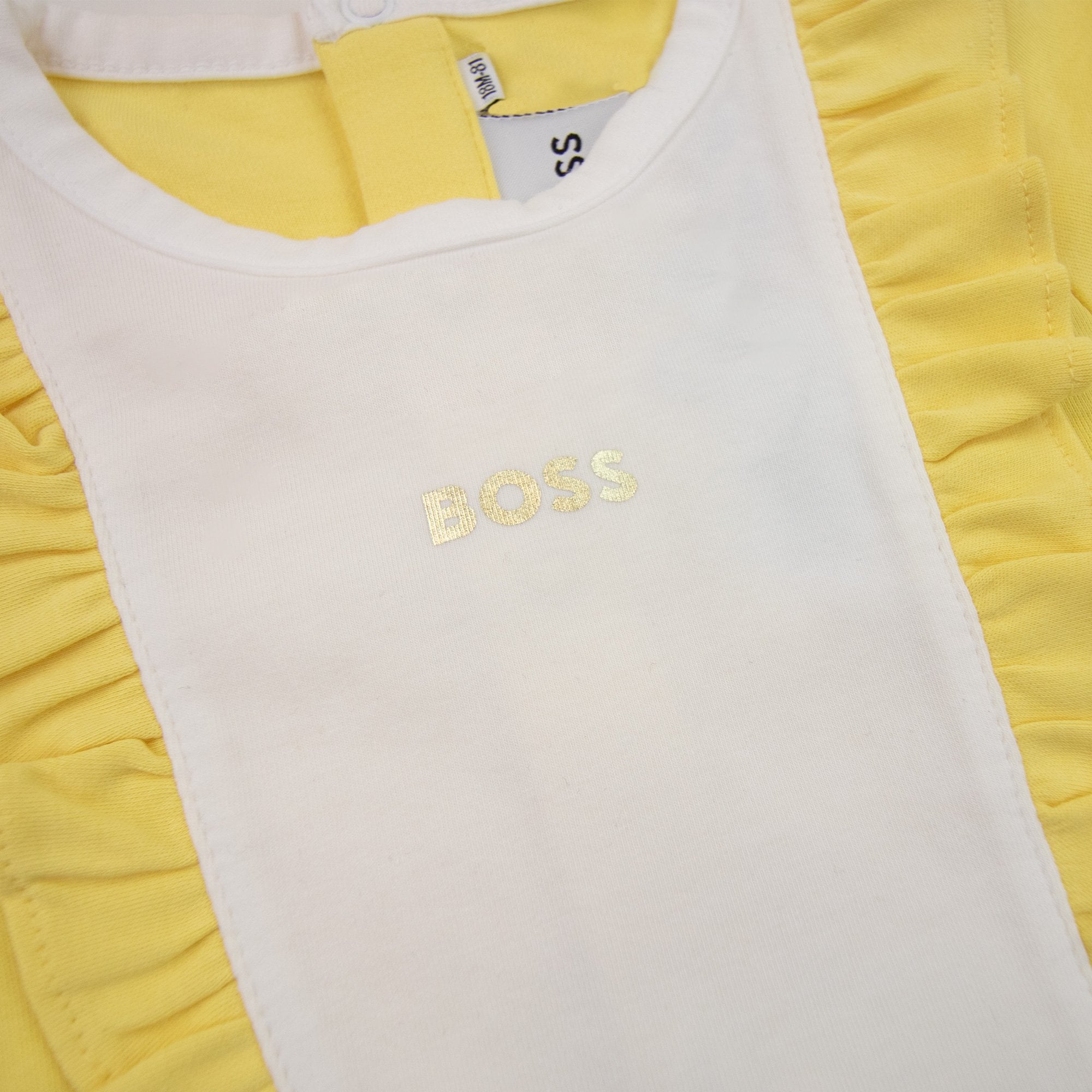 Hugo Boss Kids Baby Girl Frill Dress Yellow 528