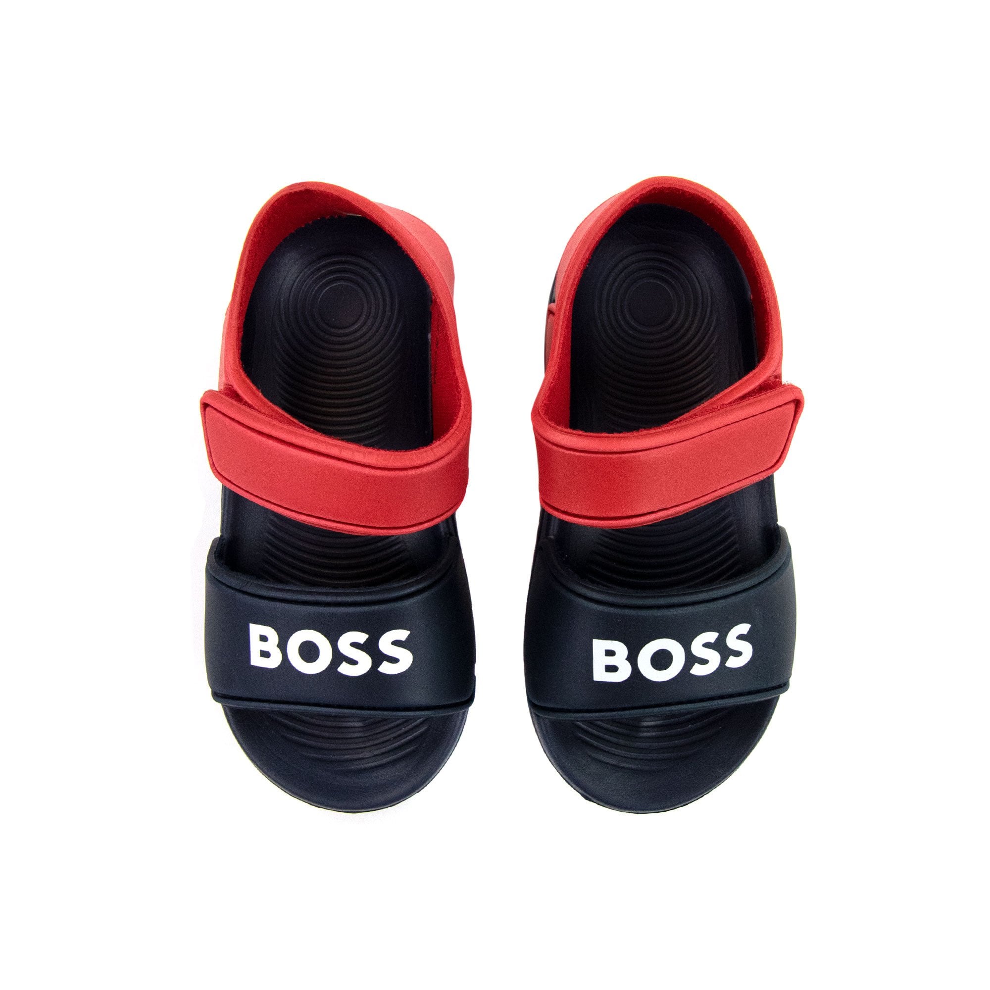 Hugo Boss Kids Hook And Loop Closure Sandals Navy/red 849