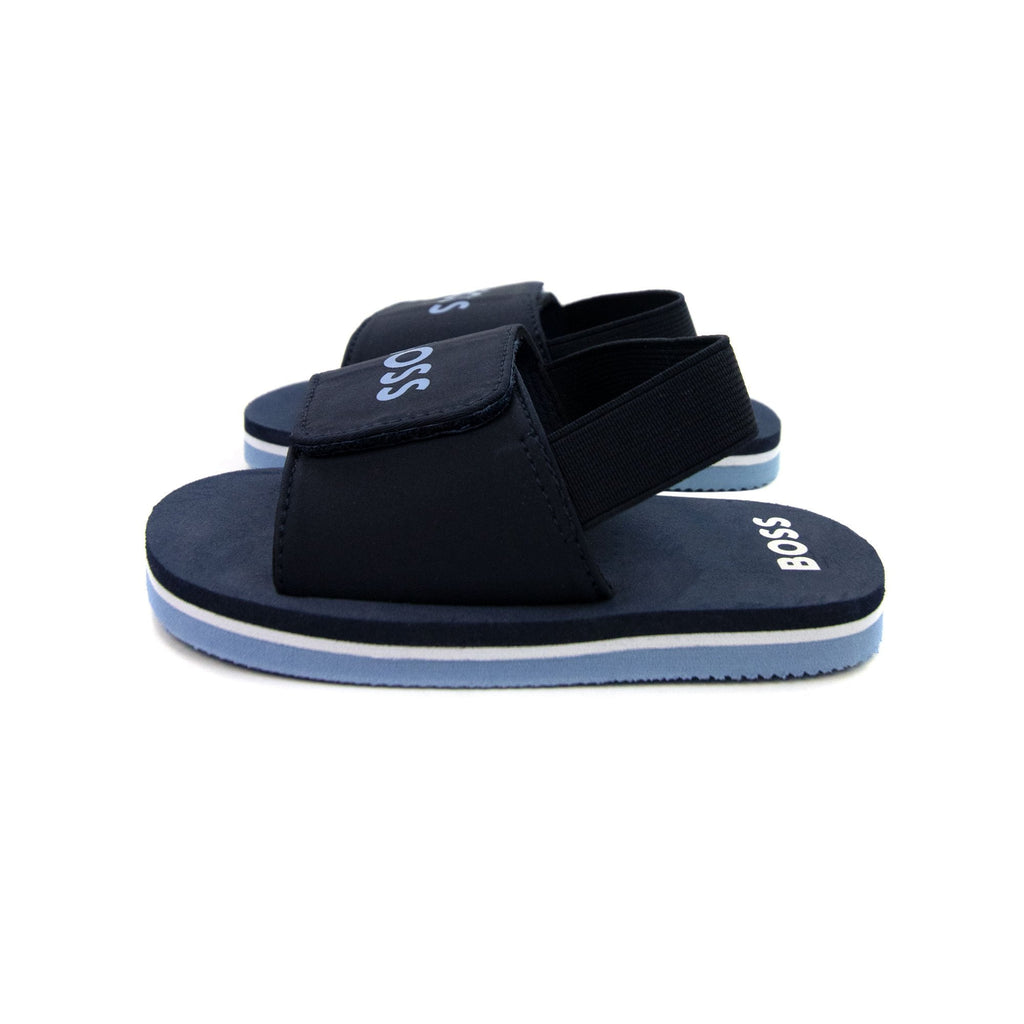 Hugo Boss Kids Logo Strap Detailing Slider Navy 849
