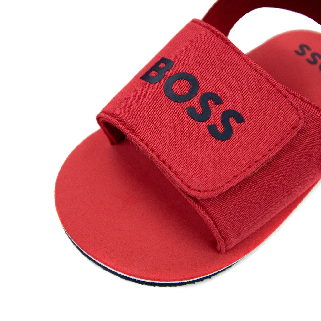 Hugo Boss Kids Logo Strap Detailing Slider Red 991