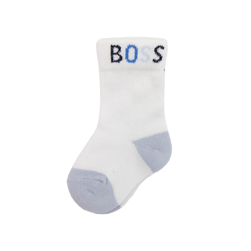 Hugo Boss Kids Infant Logo Stripe Socks Pale Blue 771