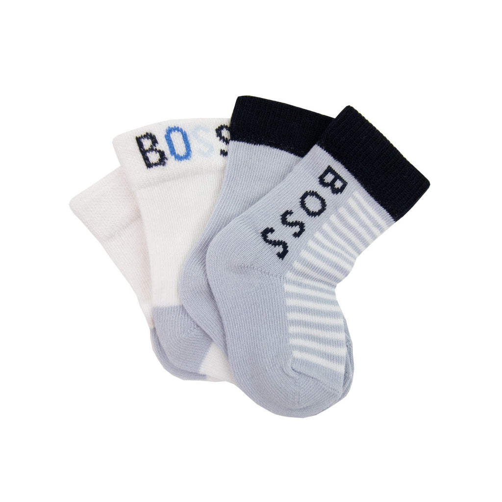 Hugo Boss Kids Infant Logo Stripe Socks Pale Blue 771