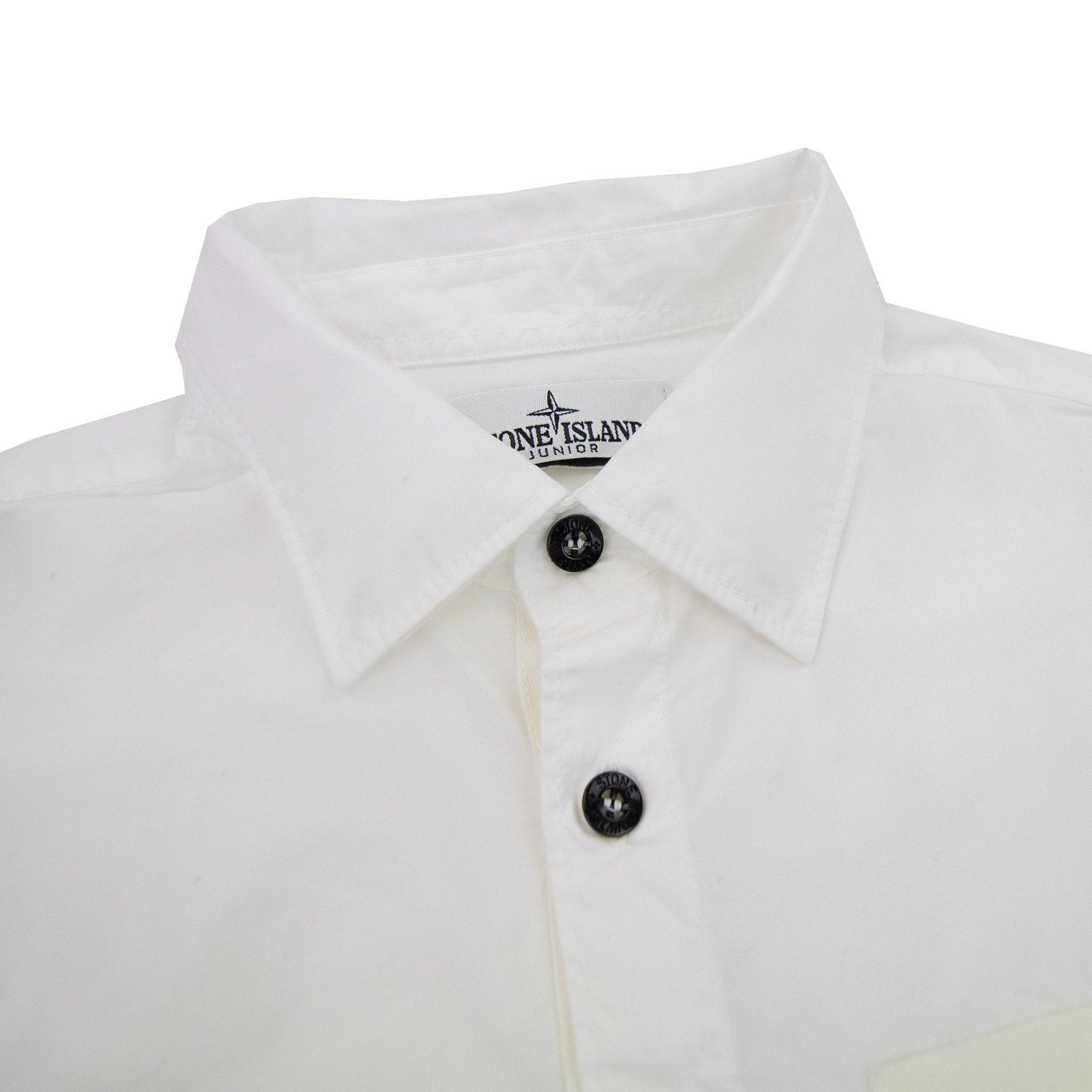 Stone Island Junior Arm Patch Classic Shirt White V0001
