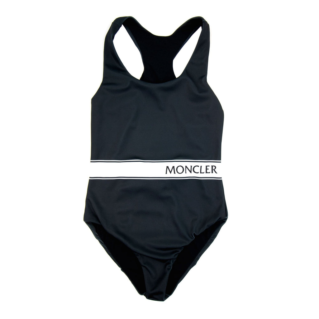 Moncler Junior Logo Bagno Girl Swim Costume Black