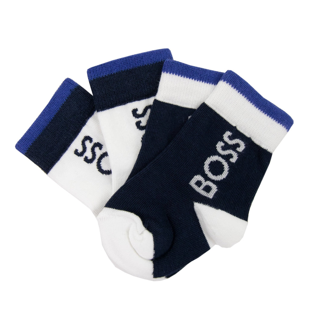 Hugo Boss Kids 2pack Logo Socks Navy 849