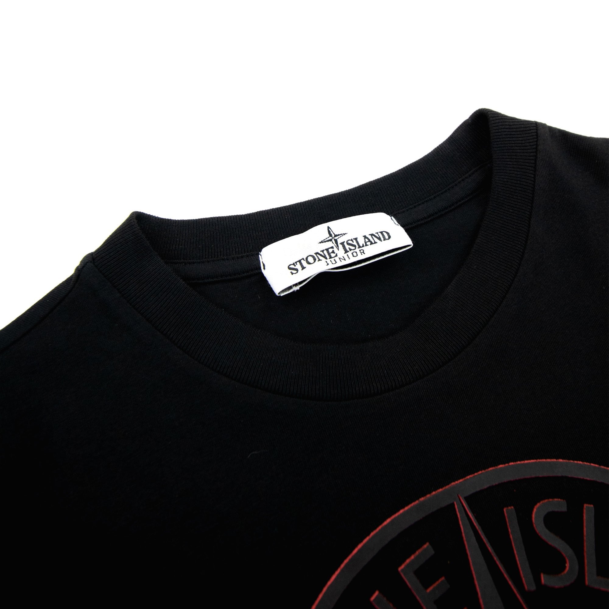 Stone Island Junior Rubber Compass Logo L/s T Shirt Black V0029