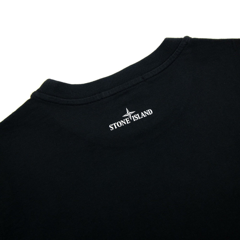 Stone Island Junior Rubber Compass Logo L/s T Shirt Black V0029