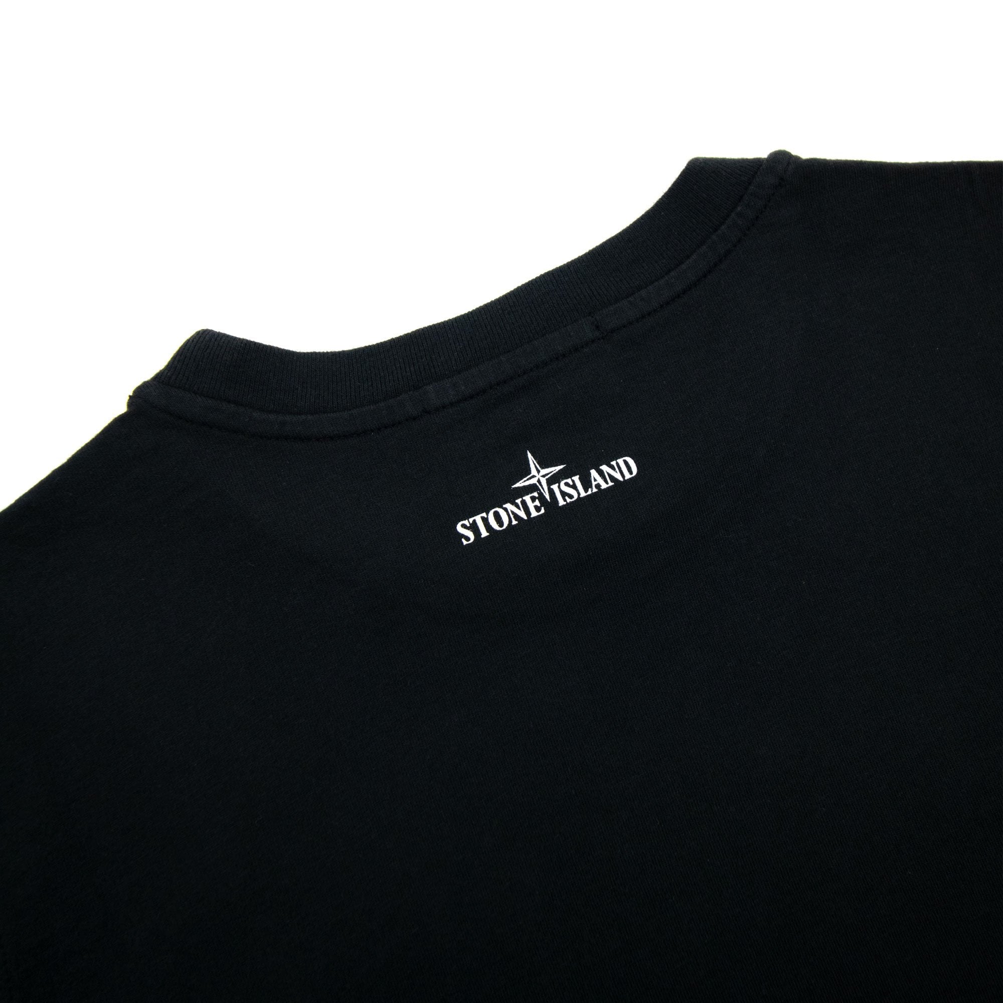 Stone Island Junior Rubber Compass Logo L/s T Shirt Black V0029